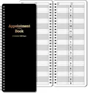 Lemome Salon Appointment Book, 4.5” x 11.5”, Undated, Daily & Hourly, 200 Pages - Black