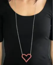 Paparazzi Necklace - Earring Pull Some HEART-strings & Heart Opener Bracelet Red