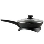 Westinghouse 26cm 1200W Non-Stick Electric Skillet/Frying Pan Black w/ Glass Lid