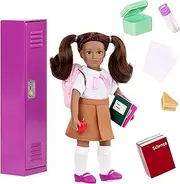 Lori – Mini Doll & School Play Set – 6-inch Doll with Locker & Accessories – Backpack, Books, Food – Playset for Kids – 3 Years + – Jessalyn's School Locker Set