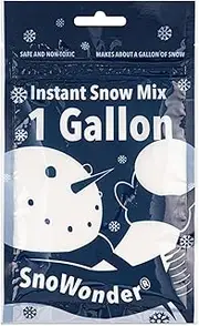 SnoWonder Instant Snow Fake Artificial Snow, Also Great for Making Cloud Slime - Mix Makes 1 Gallons of Fake Snow