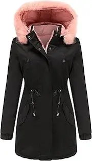 [JEShifangjiusu] Winter Clothing Women Warm Waterproof Thick, Same Hat, Black, XL