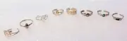 Choice Of Style Sterling Silver Toe Rings(adj) New