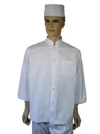 在飛比找Yahoo!奇摩拍賣優惠-A105中山領單排扣七分袖廚師服