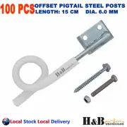 100X 150mm Offset Pigtail Insulator Outrigger Electric Fence Star Picket Post