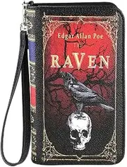 [Generic] Raven Wallet/Wristlet In Vinyl, BLACK, Wallet, Black, Wallet