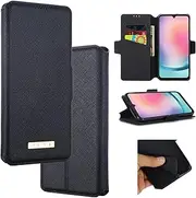 Cover Compatible with Oppo A57 4G,Compatible with Oppo A77 4G Wallet Card Slot Magnetic Clasp Kickstand Phone Case Black