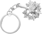 STOBOK Zinc Alloy Keychain Wear-resistant Snowflake Decorative Pendant Key Chain Accessories Bag Charm