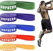 HAPBEAR Pull Up Resistance Bands for Men and Women - 5 Different Levels, Heavy Duty, Long, Pull Up Assist Bands Set for Build Fit Power & Muscle (5-250LBS)