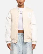 [CARRE] Carre Mvp Varsity Jacket Cream/white - Size 2XL 2XL Cream/White