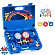 Orion Motor Tech 3 Way AC Diagnostic Manifold Gauge Set for Freon Charging, F