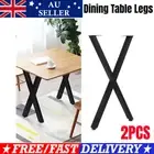 2x Table Legs DIY Coffee Dining Table Steel Metal Industrial Desk Bench X-Shape