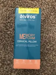 Elviros Cervical Memory Foam Contour Pillows for Neck and Shoulder Pain (Grey)