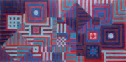 Geometric Hand Painted Needlepoint Canvas 13 Mesh