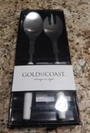 Gold Coast 2 PC Gift Set Salad Spoon & Fork Serving Set NEW