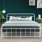 Queen Metal Bed Frame with Headboard Base Only Metal Platform Bed with Easy As
