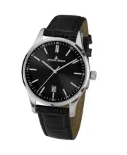 JACQUES LEMANS Men Analog Quartz Casual Watch Classic Dress Black Dial Waterproo