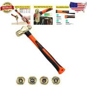 Precision Casting Brass Hammer – Fiberglass Handle, 2lb for Heavy-Duty Use