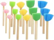 15pcs Boys and Girls Sponge Painting Set Colorful Sponge Stick for Drawing Washable and Easy to Clean Early Learning Art Tools