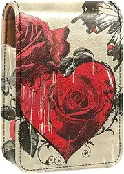 Makeup Organizer,Makeup Lipstick Case for Outside Mini Bag Travel Cosmetic Pouch,Vintage Background with Roses