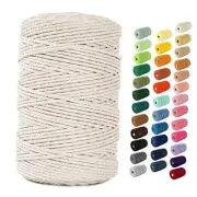 Cotton 3mm Macrame Cord 220 Yards - 4mm 5mm Soft 3mm*220yards 1.1. Cream