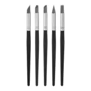 5pcs Silicone Clay Sculpting Tool, Clay Sculpting Rubber Tip Shaping Pen Gray