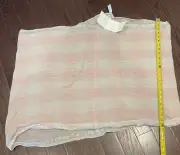Ann Taylor Loft Infinity Soft Pink Plaid Silver Threading Wool Blend NEW