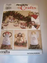 UNCUT SIMPLICITY 7549 SEWING PATTERN CHRISTMAS TREE TOPPER ORNAMENTS ANGEL COW
