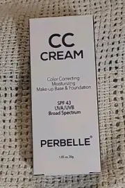 Perbelle CC Cream Color Correcting Moisturizing Base Foundation SPF 43 UVA/UVB