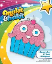 DIY Makit & Bakit Cupcake Cake Sweet Stained Glass Suncatcher Kit Kids