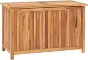 Garden Storage Box 90x50x58 cm Solid Teak Wood | Outdoor Rustic Storage Trunk with Stitched PE Bag & Waterproof Lining | Perfect for Patio, Deck, Pool, or Garden | Ample Storage Space | Durable