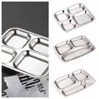 Divided Food Plate 3/4 Compartment Food Stainless Steel Buffet Tray