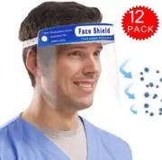 12 PCS Full Face Shield Mask Washable Cover Tapabocas Anti-Splash Guard Mascaras