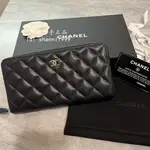 珊妮二手 CHANEL 香奈兒 菱格紋 荔枝紋 小羊皮 金扣/銀扣 ㄇ字拉鏈錢包 皮夾 長夾 卡夾 A50097 現貨