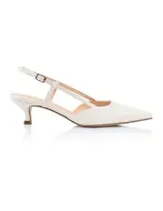 [VERALI] Lucas Slingback Kitten Heels in Chalk White