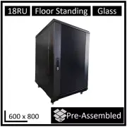 LDR Assembled 18U Server Rack Cabinet (600mm x 800mm) Glass Door, 1x 8-Port P...
