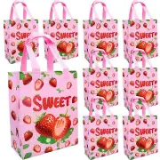 24 Pcs Strawberry Goodie Bags with Handles Strawberry Gift Bag Strawberry Bir...