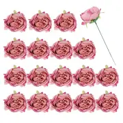 25Pcs Peonies Artificial Flowers, Fake Peony Flowers with Stems, Autumn Pink