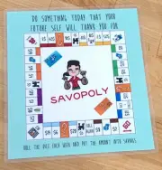 Laminated Savopoly Money Savings Sheet