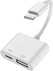 Adapter Lightning to USB Female (2 in 1) Charging Port Cable for iPhone 14 Pro Max Certified for Apple MFI Port OTG 3.0 USB-A Card Reader Key Camera Files for iPad Camera Socket