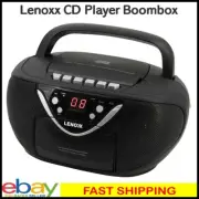 Portable Boombox CD Player AM/FM Radio Stereo Music Cassette Tape Audio AUX