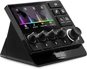 Hercules Stream 200 XLR, Pro audio controller to master your audience and creator mixes live on screen, with mic pre-amp, LCD screen, high resolution encoders, 4 actions buttons