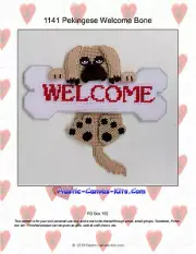 Pekingese and Bone Welcome Sign- Plastic Canvas Pattern or Kit