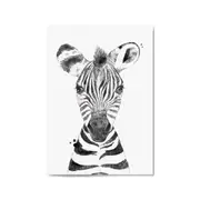 Cute Blushing Baby Zebra Nursery Animal Wall Art