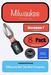 Milwaukee Shockwave Impact Duty 8 Bit Set PH2 Screw Driver Bits 1"