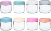 8Pack Overnight Oats Container Jar with Screw Lid - Wide Mouth Mason Jars, Airtight Glass Meal Prep Containers for Baby Food Storage, Salad, Spice, Snacks, Dressing Sauce (300ml)