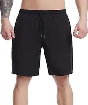 [Aosufei] Men's Breathable Stretchy Running Shorts Elastic Waist Casual Joggers Shorts Drawstring Lightweiht Athletic Shorts