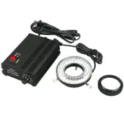 AmScope LED-80MB 80-LED Microscope Ring Light Black with Metal Body and Adapter