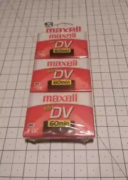 Maxell ME Mini DV Digital Video Blank Cassettes 60 Minute, 3 Pack. Sealed