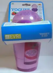 EVRI Yogurt 2 -Go Container 18.7oz Dome Lid 5.2oz 7 Inch Compact w/Spoon